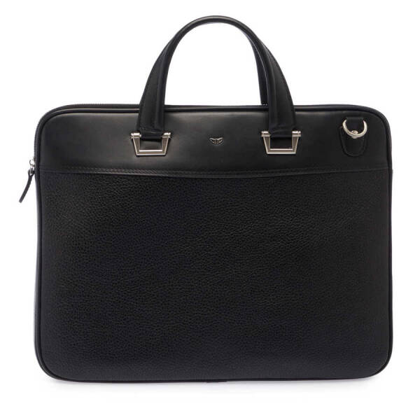 Siyah Hakiki Deri Erkek Evrak Çantası - S1EV00021252-D3H - 1