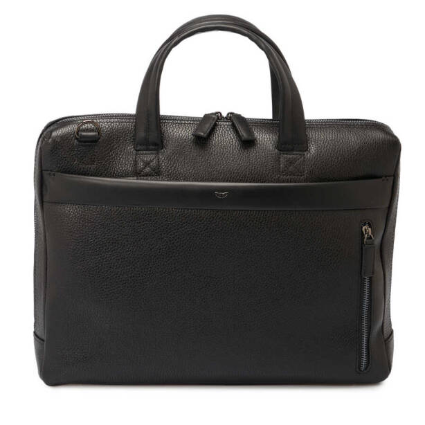 Siyah Hakiki Deri Erkek Evrak Çantası - S1EV00021306-D3H - 1