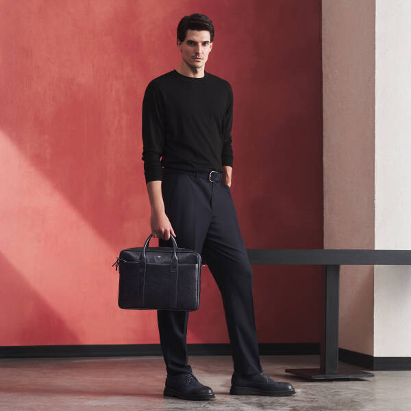 Siyah Hakiki Deri Erkek Evrak Çantası - S1EV00021429-R7U - 1