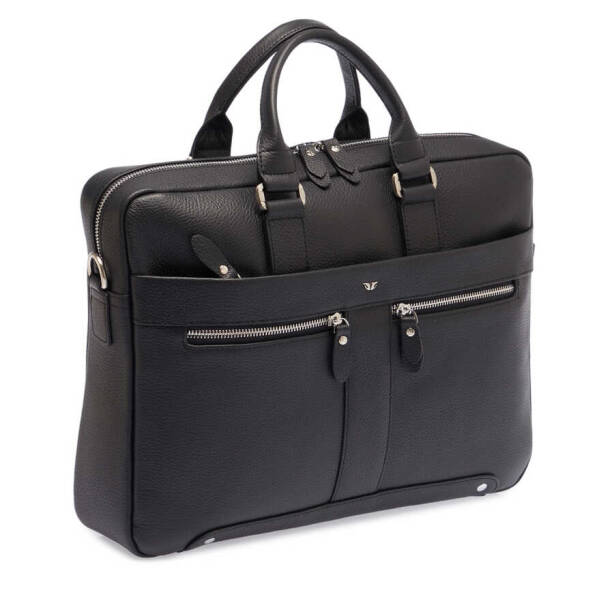 Siyah Hakiki Deri Erkek Evrak Çantası - S1EV00021476-A41 - Tergan