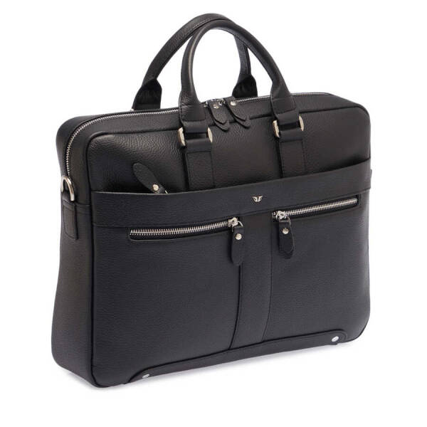 Siyah Hakiki Deri Erkek Evrak Çantası - S1EV00021476-A41 - 2