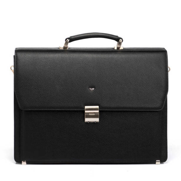 Siyah Hakiki Deri Erkek Evrak Çantası - S1EV00022380-A41 - Tergan
