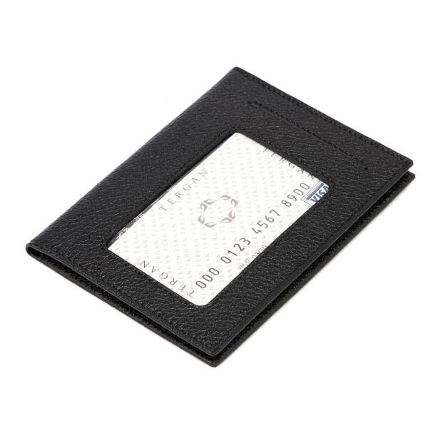 Siyah Hakiki Deri Erkek Kimlik Kabı - S1KI00001582-A6F - Tergan