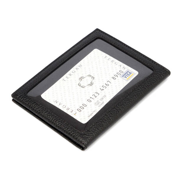 Siyah Hakiki Deri Erkek Kimlik Kabı - S1KI00001582-A6F - Tergan