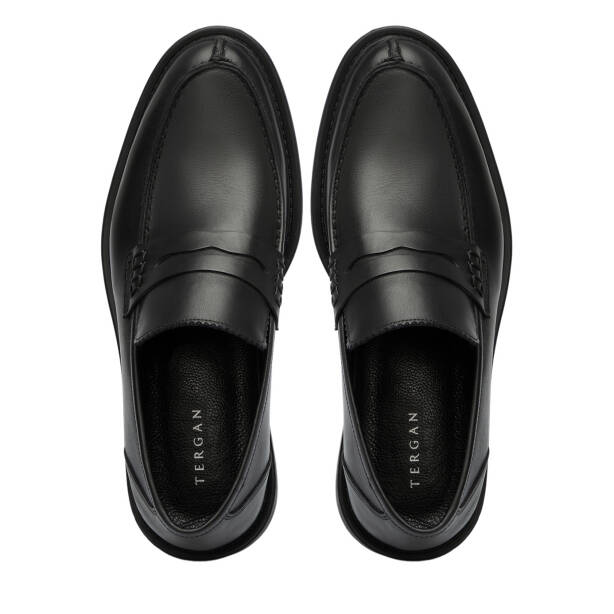 Siyah Hakiki Deri Erkek Klasik Ayakkabı - E25S1AY57649-A23 - Tergan