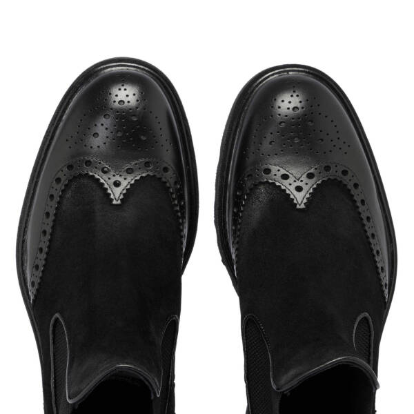 Siyah Deri Erkek Klasik Bot - E24K1BT57044-A43 - 5