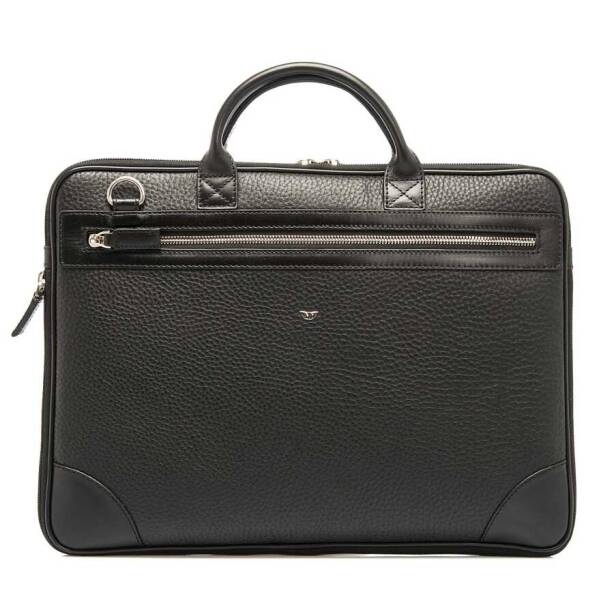 Siyah Hakiki Deri Erkek Laptop Çantası - S1LC00021111-D3H - 1