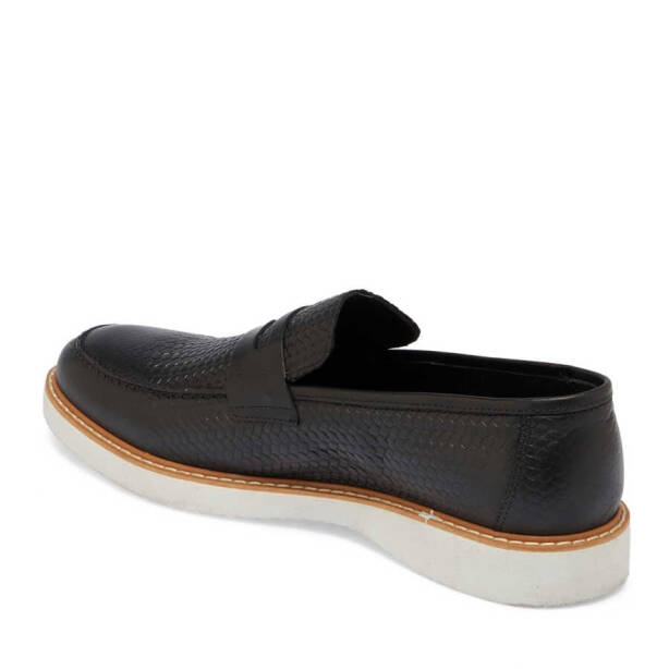 Siyah Hakiki Deri Erkek Loafer - E24I1AY56789-A43 - 3