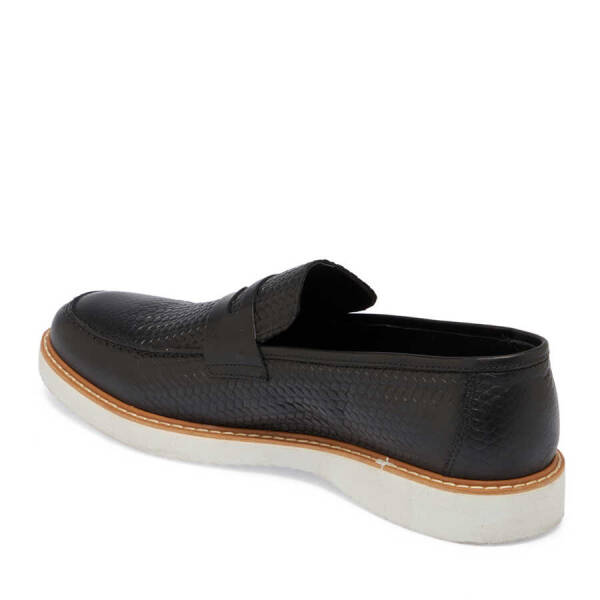 Siyah Hakiki Deri Erkek Loafer - E24I1AY56789-A43 - 3