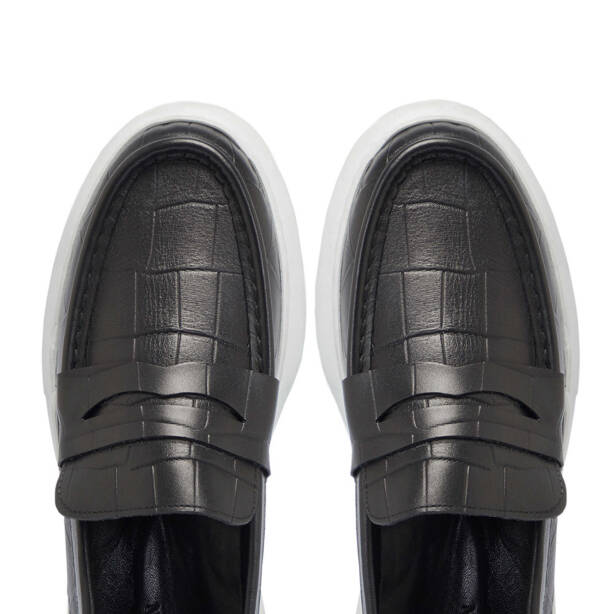 Siyah Hakiki Deri Erkek Loafer - E24S1AY57252-H44 - 5