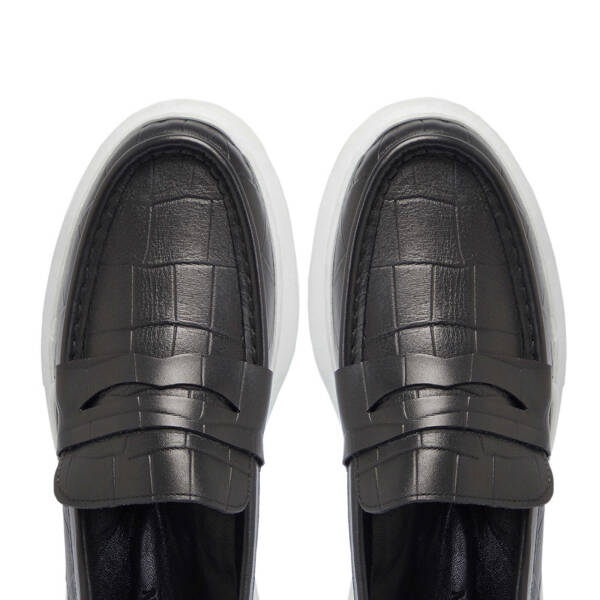 Siyah Hakiki Deri Erkek Loafer - E24S1AY57252-H44 - 5