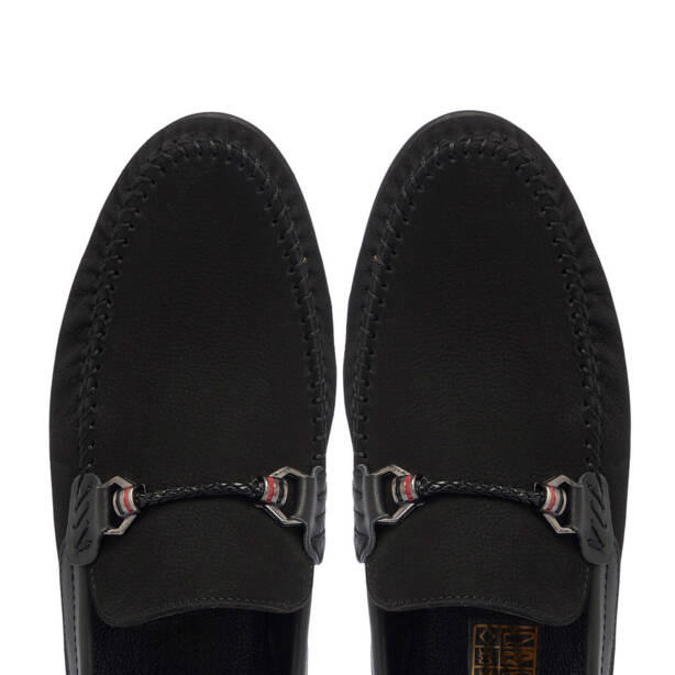 Siyah Hakiki Deri Erkek Loafer - E25I1AY57157-A64 - 5