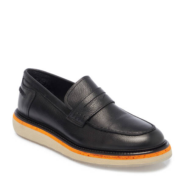Siyah Deri Erkek Loafer - E25I1AY57192-A23 - 1