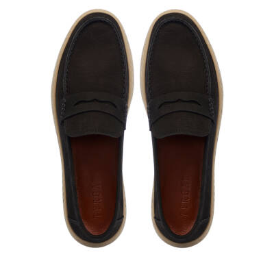 Siyah Deri Erkek Loafer - E25I1AY57295-A64 - 5