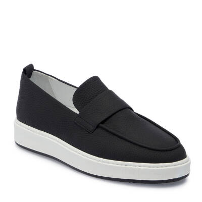 Siyah Deri Erkek Loafer - E25I1AY57320-A23 - 1