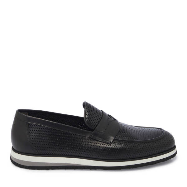 Siyah Hakiki Deri Erkek Loafer - E25I1AY57341-A43 - 3