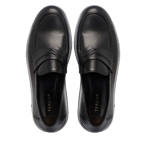 Siyah Hakiki Deri Erkek Loafer - E25I1AY57341-A43 - 5