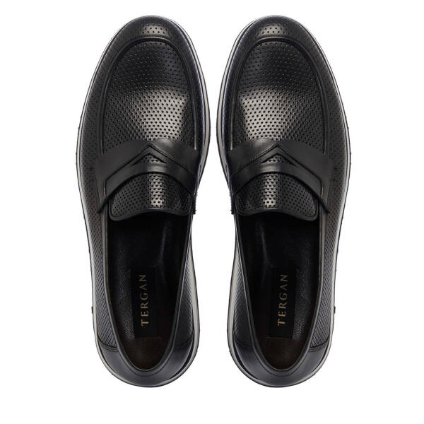Siyah Hakiki Deri Erkek Loafer - E25I1AY57341-A43 - 5