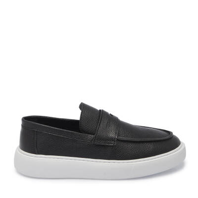 Siyah Deri Erkek Loafer - E25I1AY57350-A41 - 3