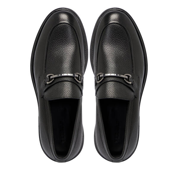 Siyah Deri Erkek Loafer - E25S1AY57375-A23 - 5