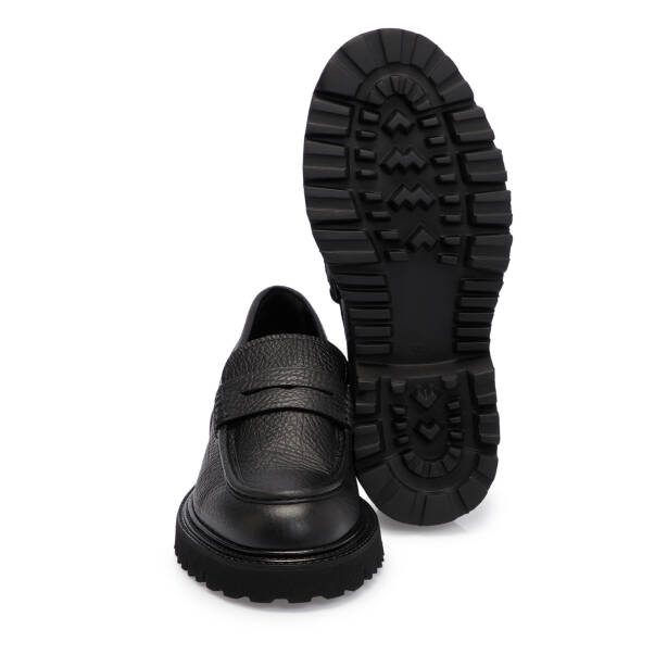 Siyah Deri Erkek Loafer - E25S1AY57405-A23 - 4