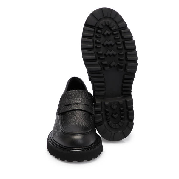 Siyah Deri Erkek Loafer - E25S1AY57405-A23 - 4