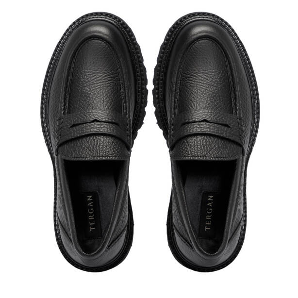 Siyah Deri Erkek Loafer - E25S1AY57405-A23 - 5
