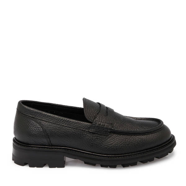 Siyah Deri Erkek Loafer - E25S1AY57407-A23 - 3