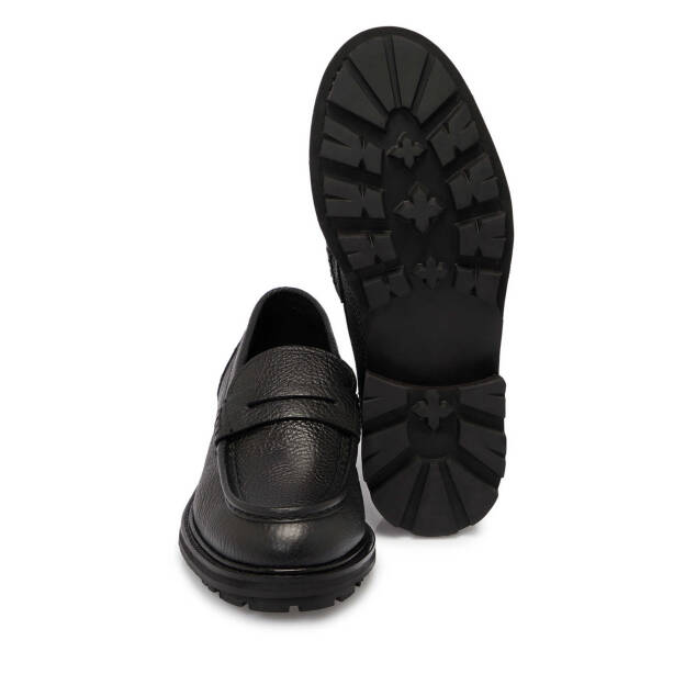 Siyah Deri Erkek Loafer - E25S1AY57407-A23 - 4