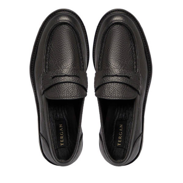 Siyah Deri Erkek Loafer - E25S1AY57407-A23 - 5