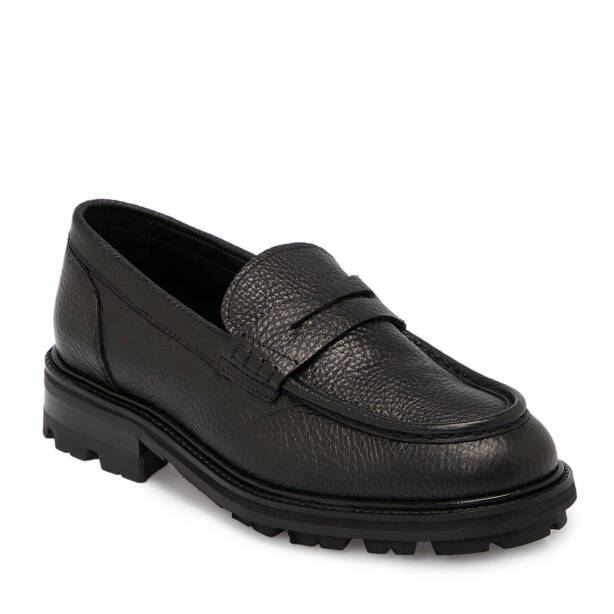 Siyah Hakiki Deri Erkek Loafer - E25S1AY57407-A23 - 2