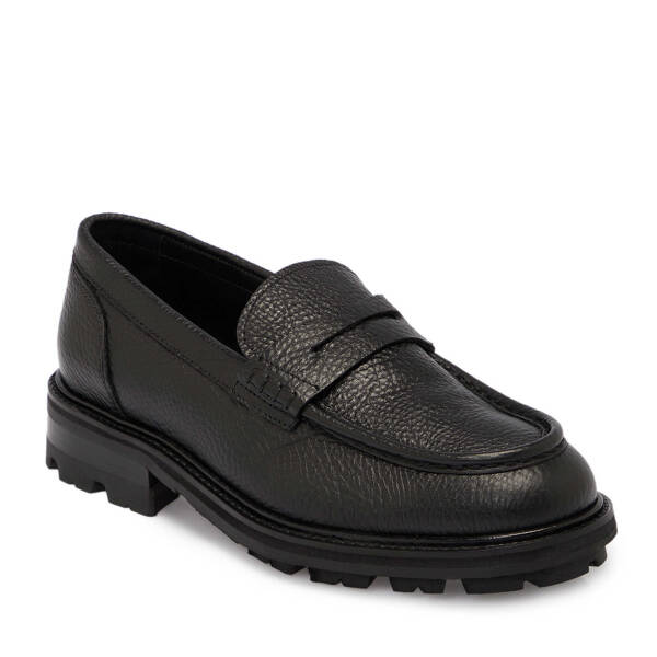 Siyah Hakiki Deri Erkek Loafer - E25S1AY57407-A23 - 2