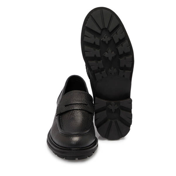 Siyah Hakiki Deri Erkek Loafer - E25S1AY57407-A23 - 4