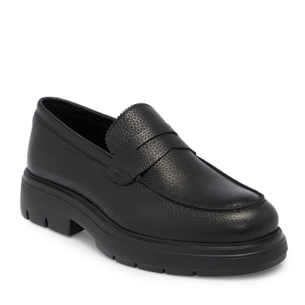 Siyah Deri Erkek Loafer - E25S1AY57420-A41 - 1