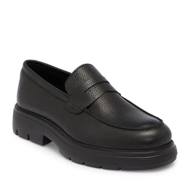 Siyah Deri Erkek Loafer - E25S1AY57420-A41 - 1