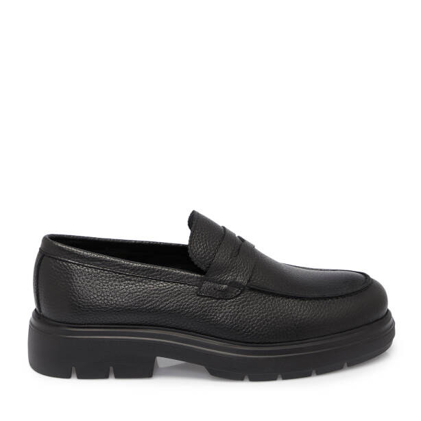 Siyah Deri Erkek Loafer - E25S1AY57420-A41 - 3
