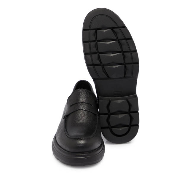 Siyah Deri Erkek Loafer - E25S1AY57420-A41 - 4
