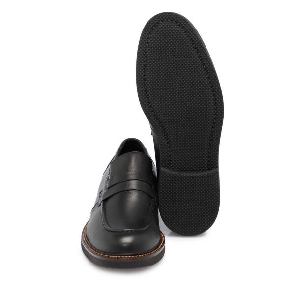 Siyah Deri Erkek Loafer - E25S1AY57435-A23 - 4