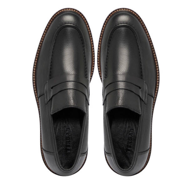 Siyah Deri Erkek Loafer - E25S1AY57435-A23 - 5