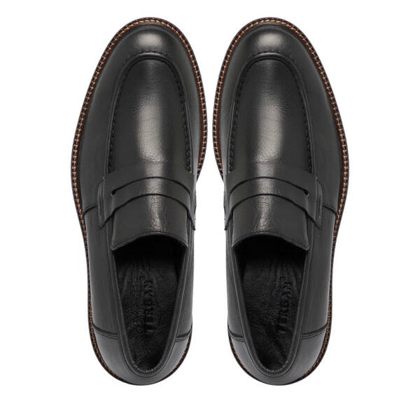 Siyah Deri Erkek Loafer - E25S1AY57435-A23 - 5
