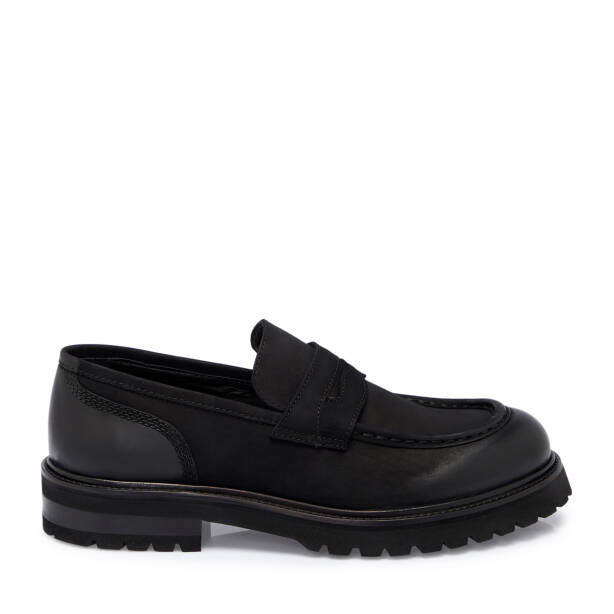 Siyah Deri Erkek Loafer - E25S1AY57459-A23 - 3