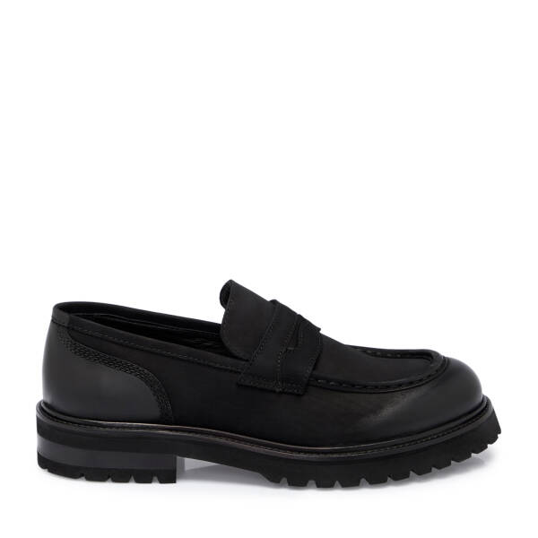 Siyah Deri Erkek Loafer - E25S1AY57459-A23 - 3