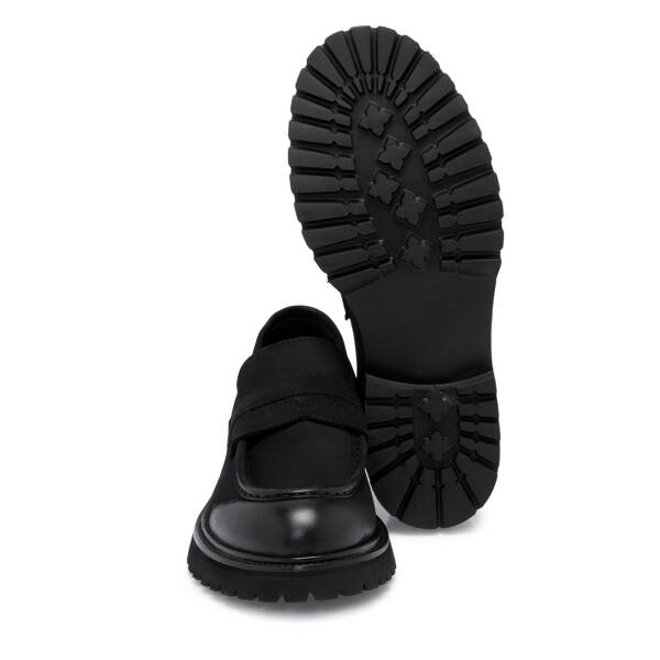 Siyah Deri Erkek Loafer - E25S1AY57459-A23 - 4