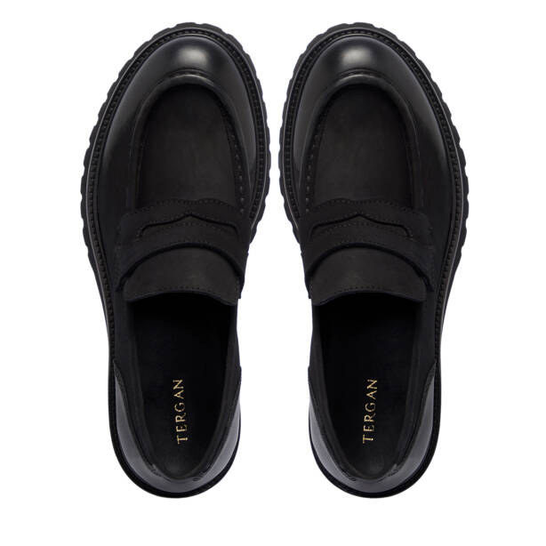 Siyah Deri Erkek Loafer - E25S1AY57459-A23 - 5