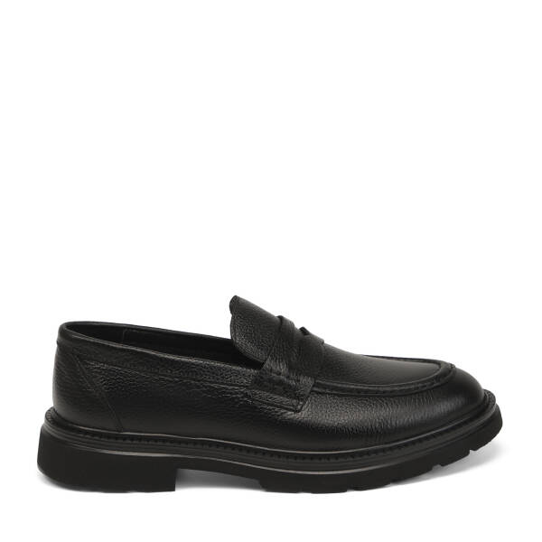 Siyah Hakiki Deri Erkek Loafer - E25S1AY57660-A41 - 1