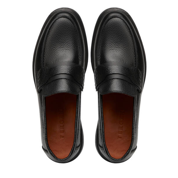 Siyah Hakiki Deri Erkek Loafer - E25S1AY57671-A41 - Tergan
