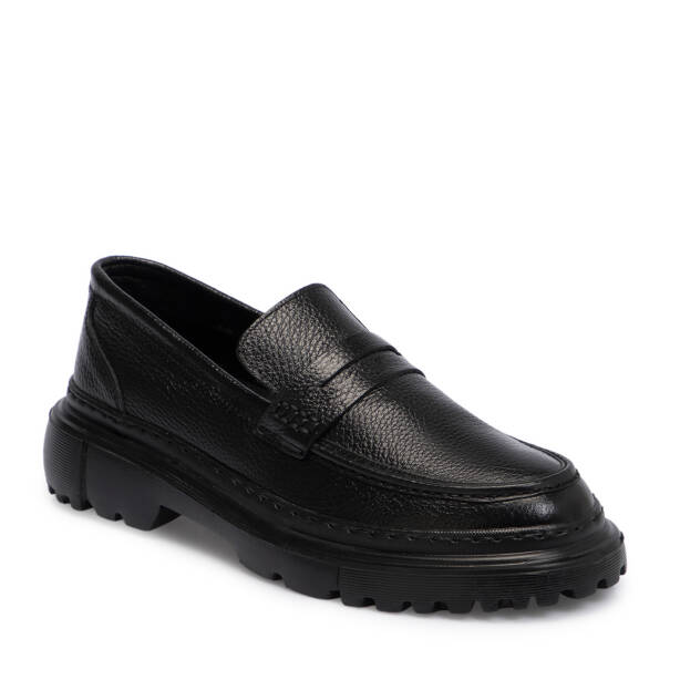 Siyah Hakiki Deri Erkek Loafer - E25S1AY57673-A41 - 1
