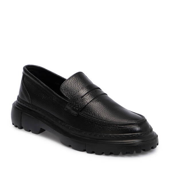 Siyah Hakiki Deri Erkek Loafer - E25S1AY57673-A41 - 1