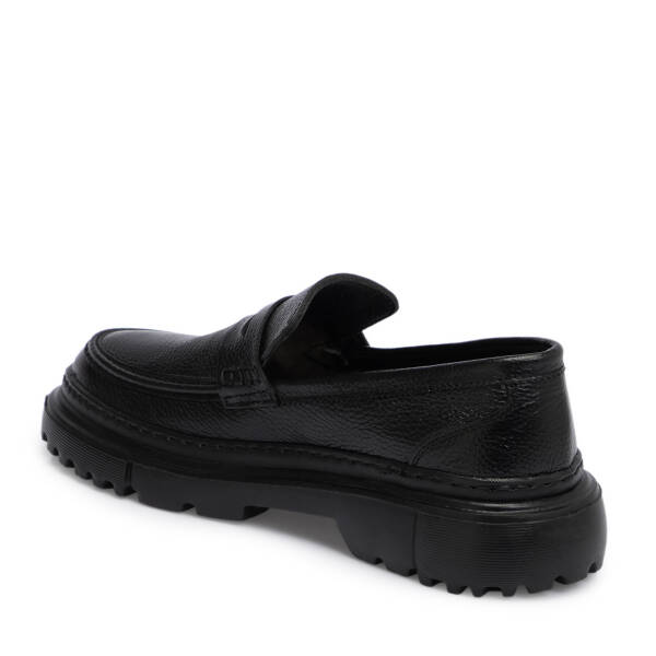 Siyah Hakiki Deri Erkek Loafer - E25S1AY57673-A41 - 2