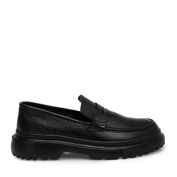 Siyah Hakiki Deri Erkek Loafer - E25S1AY57673-A41 - 3